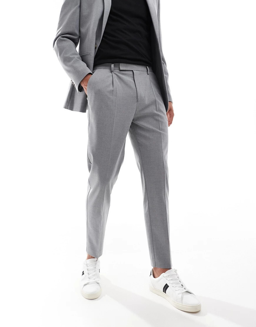 ASOS DESIGN tapered suit pants in gray | ASOS (Global)
