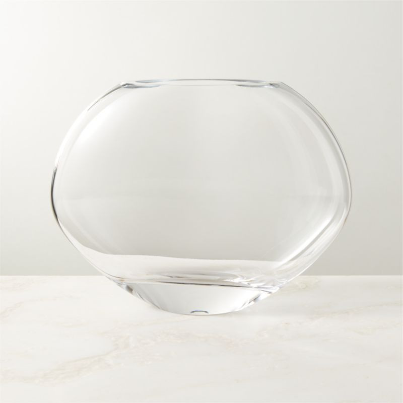 Amata Round Clear Glass Vase | CB2 | CB2
