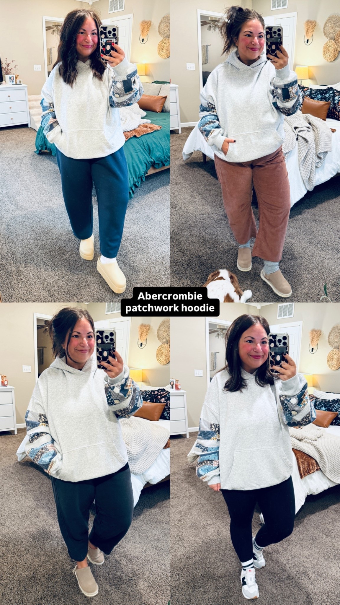 Proof that one good hoodie can go a long way 👏🏻 I've gotten so many compliments every time I have worn this Abercrombie patchwork hoodie!