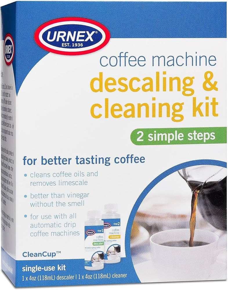 Urnex Coffee Maker Cleaner and Descaler Kit - 2 Single Use Bottles - Professional at Home Coffee ... | Amazon (US)