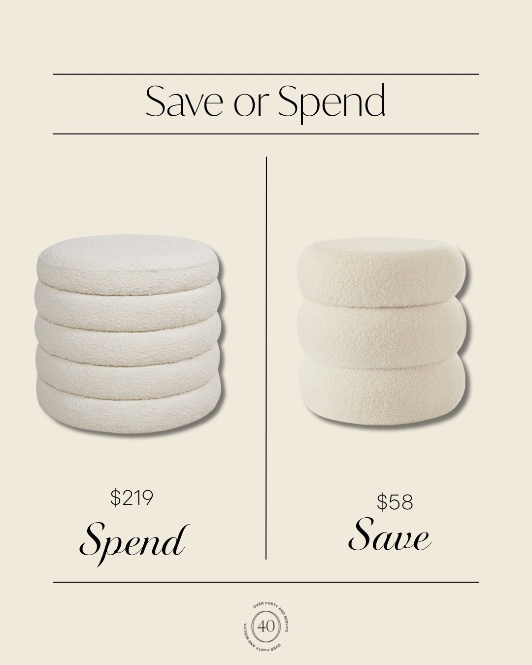  ✨Tap the bell, save and ❤️ for over 40 fashion, midlife style, midsize fashion and luxury looks for less. 

Save vs splurge

Modern boucle stool

👑"Helping you look good, feel good!" - Lindsey Denver

Over 40 fashion, over 50 style, midlife style, midsize fashion, Gen X style, body confidence, perimenopause style, mom outfits, over 45 style, over 50 

Follow my LTK @Over40andmidlife on the @shop.LTK app to view this post and get my exclusive app-only content!

#liketkit #LTKOver40 #LTKMidsize #LTKGiftGuide
@shop.ltk
https://liketk.it/5GKIm