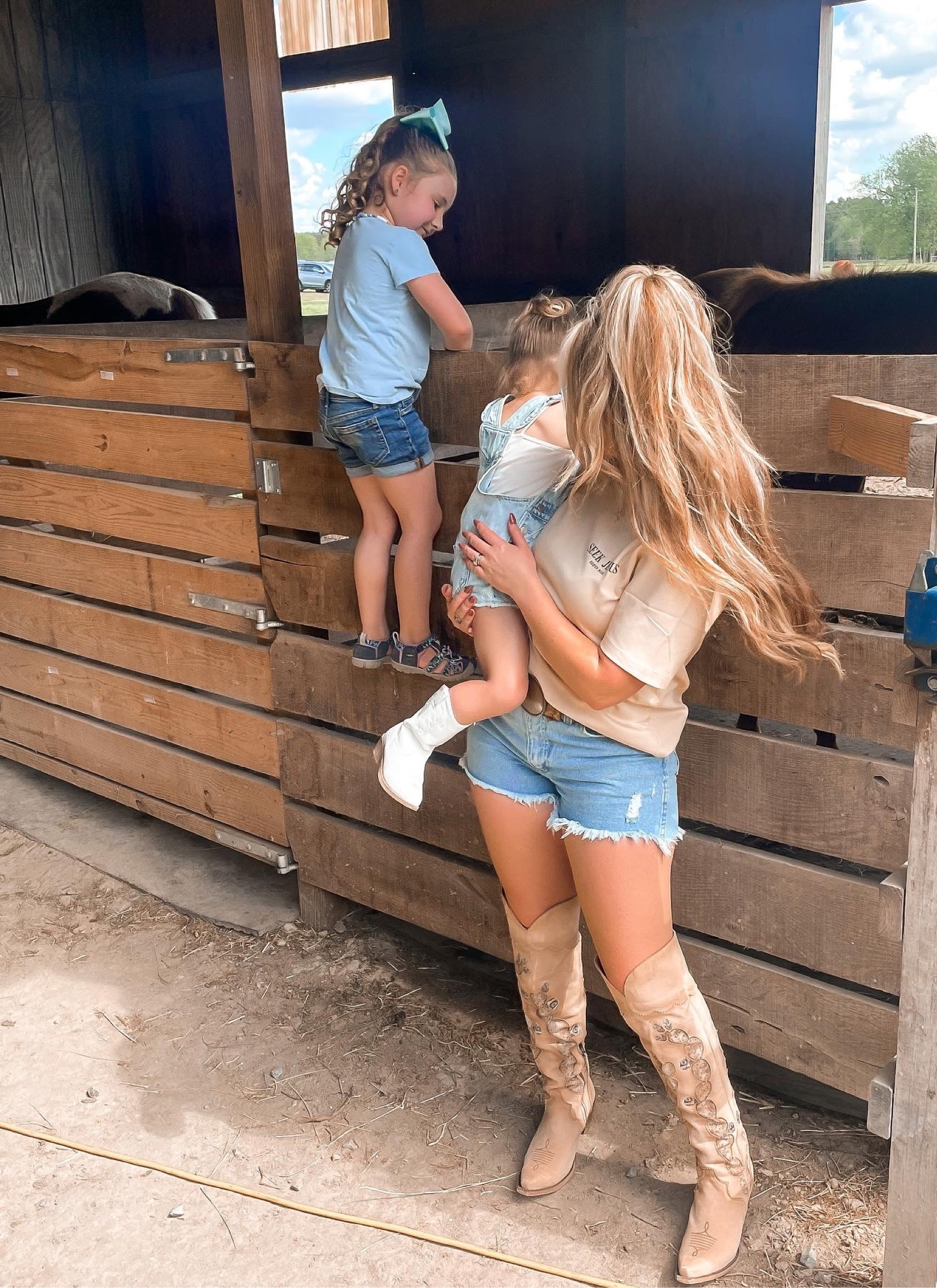 Mommy and me 

The best Wrangler jean shorts 
LANE - JUNK GYPSY BOOTS
Free people duke Concho belt
Toddler white cowgirl boots 
GAP KIDS - TODDLER SHORTALLS
SEEK JESUS CO T SHIRT : 15% Off with my code - SHINEFORJESUS



#LTKshoecrush #LTKkids #LTKfamily