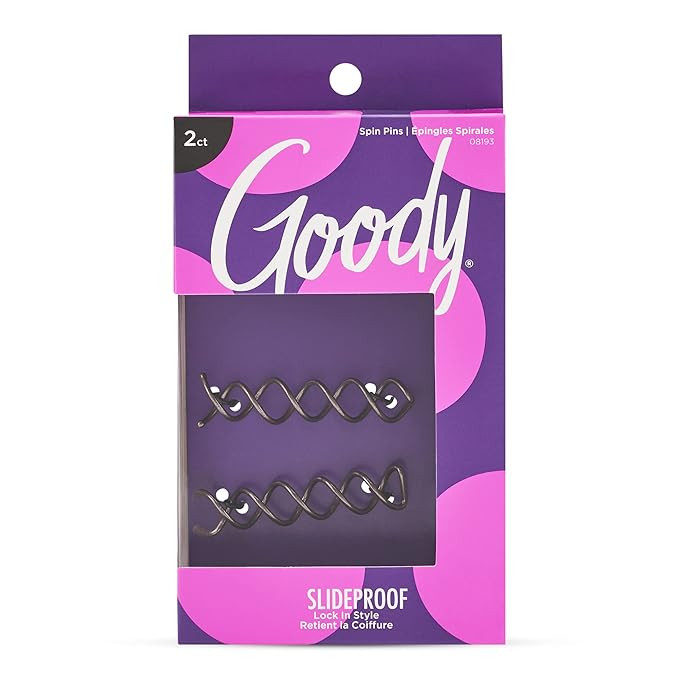 Goody Mini Spin Pins, 2 Ct, Spiral Clips for Quick & Easy Buns, All-Day Hold Twist Corkscrew Bobb... | Amazon (US)