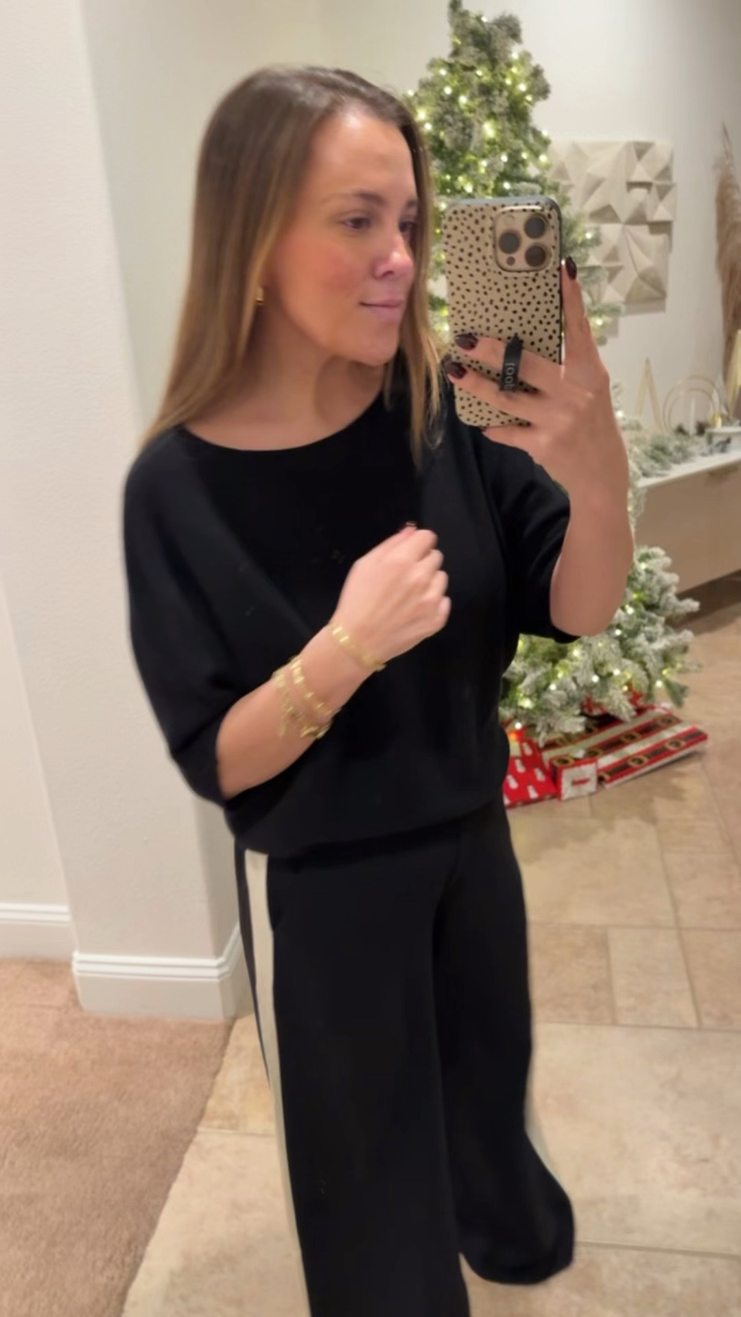 holiday outfit ideas. la ligne trousers in size 6 and quince short sleeve sweater in Medium 

#LTKHoliday #LTKSeasonal