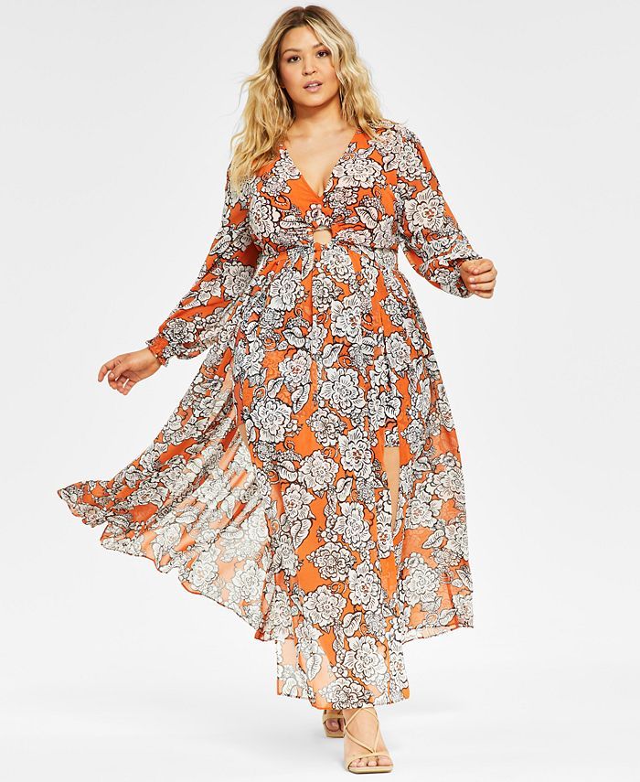 Nina Parker Trendy Plus Size 2-Pc. Dress & Shorts Set, Created for Macy's & Reviews - Dresses - P... | Macys (US)