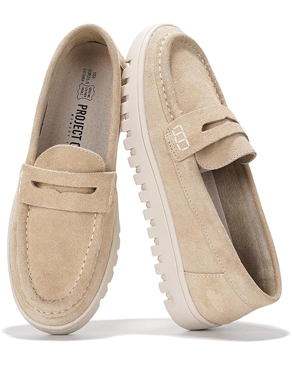 Project Cloud Genuine Leather Loafers for Women – Memory Foam Insoles Slip On Shoes for Women ... | Amazon (US)