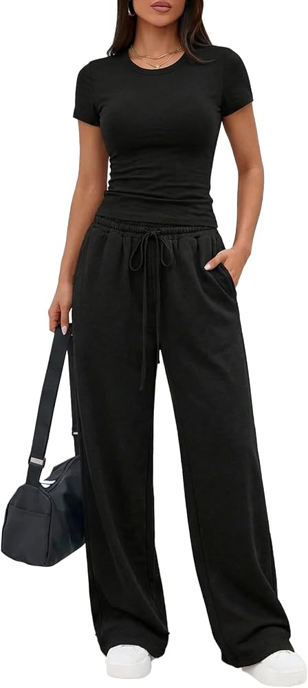 Women's 2 Piece Lounge Sets Matching Summer Travel Airport Outfits | Amazon (US)