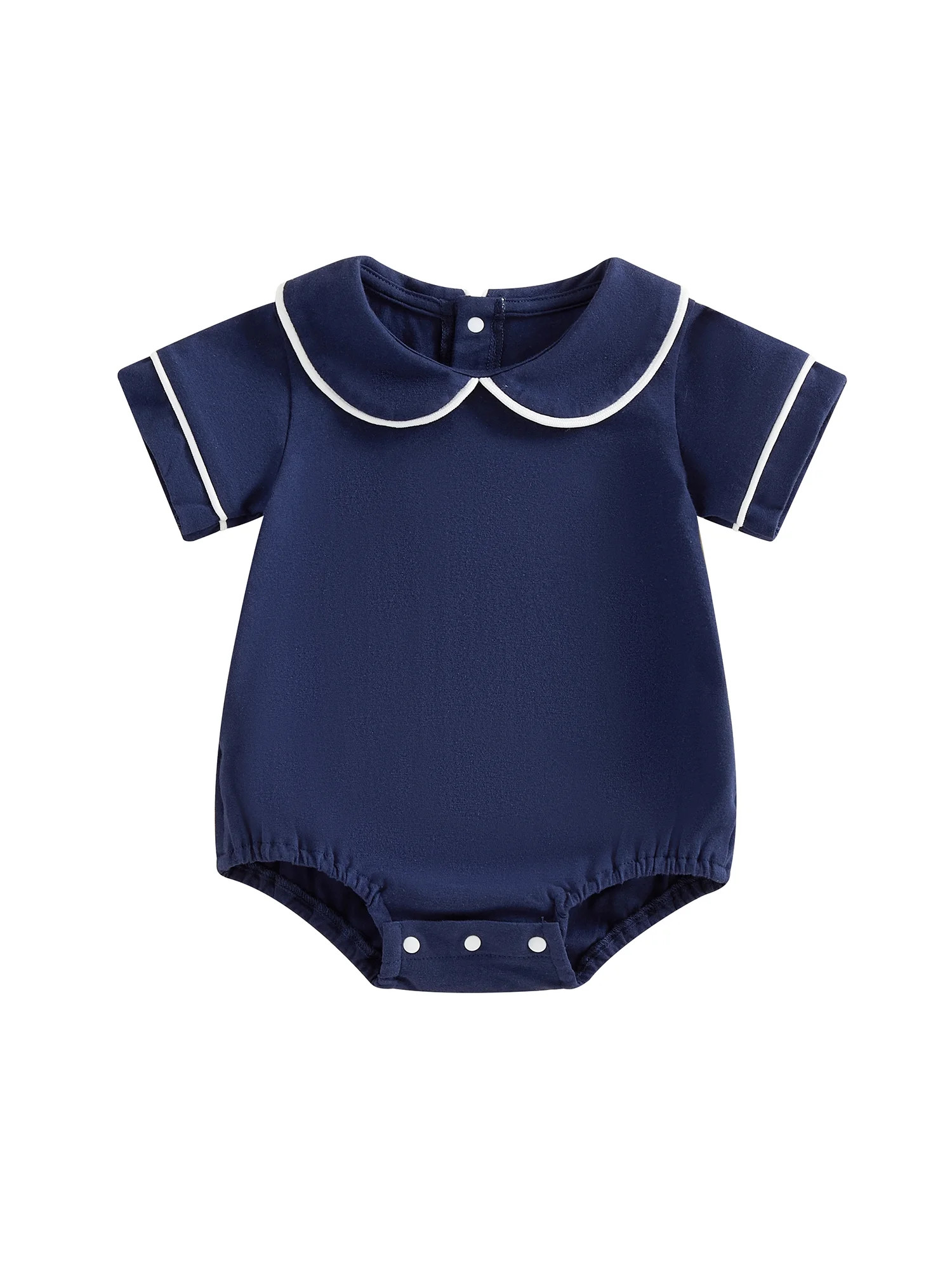 BemeyourBBs Newborn Baby Boy Girl Bubble Romper Infant Short Sleeve Doll Collar Romper Oversize T... | Walmart (US)