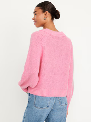 Cozy Cropped V-Neck Sweater | Old Navy (US)