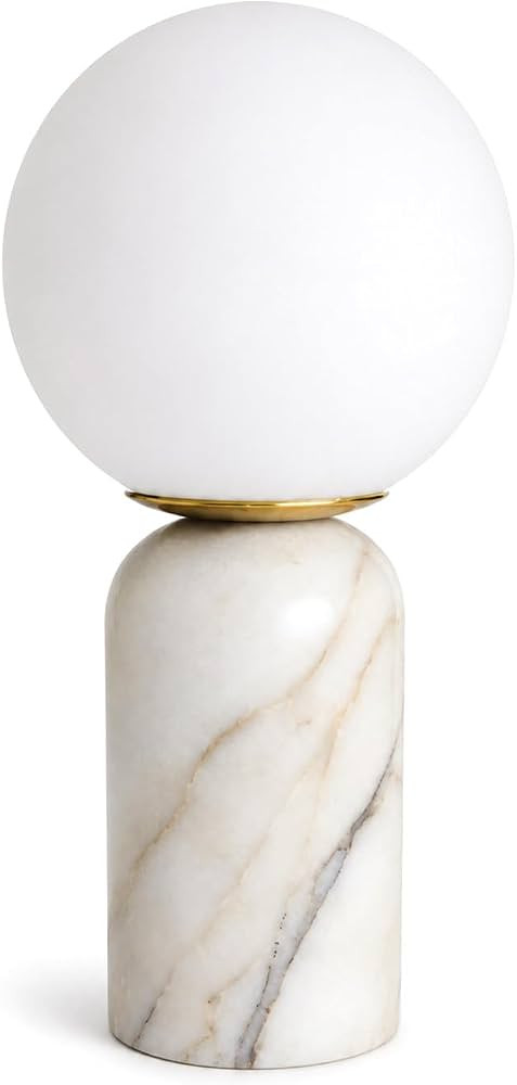 Calacatta Gold Marble Table Lamp, 12.4 in, E26 Bedside Nightstand | Amazon (US)