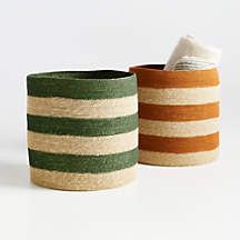 Karakum Clay Striped Basket + Reviews | Crate and Barrel | Crate & Barrel