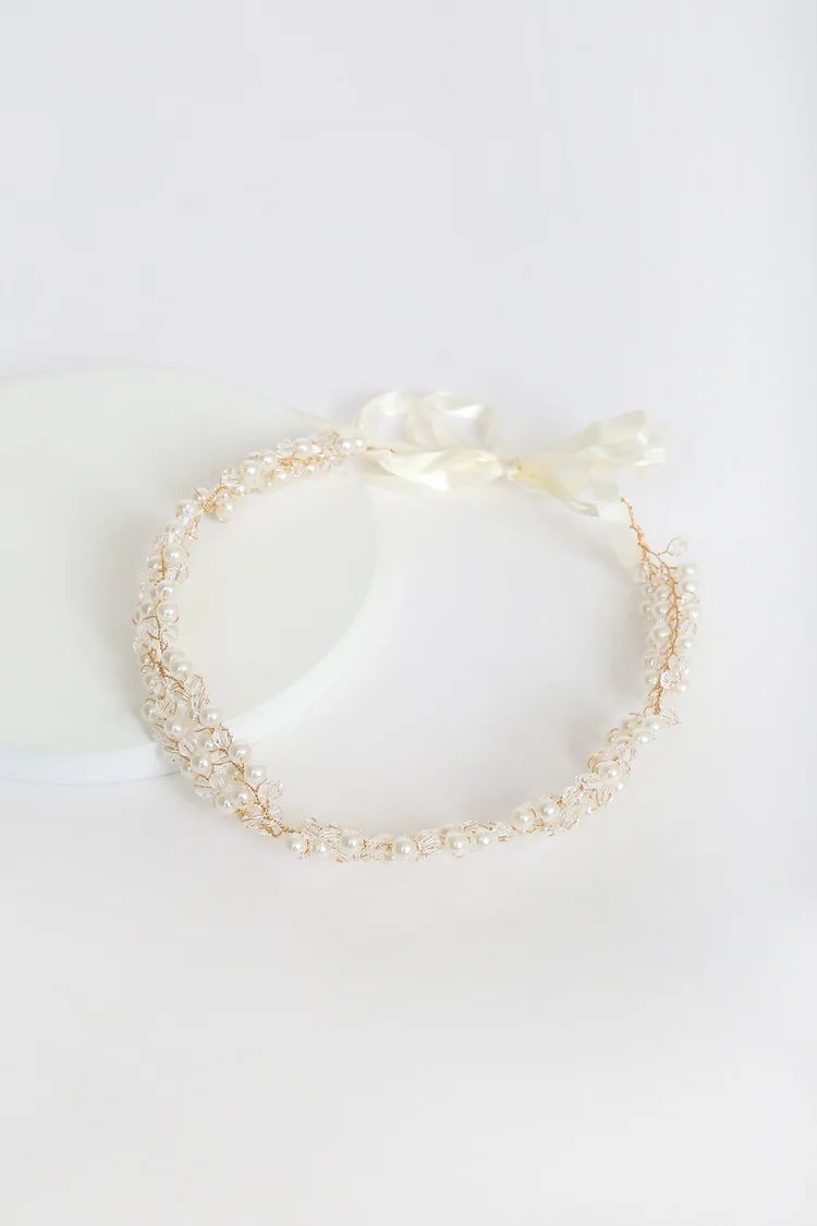 Love That's Forever Ivory and Gold Pearl Headband | Lulus (US)