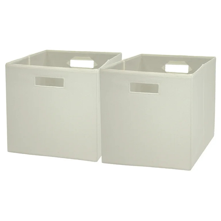 Better Homes & Gardens Fabric Cube Storage Bins (12.75" x 12.75"), Ivory, 2 Pack | Walmart (US)