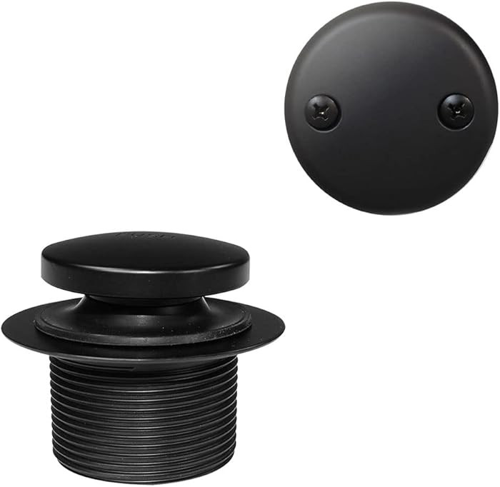 Westbrass D93-2-62 1-1/2" Tip-Toe Bathtub Drain Plug Trim Set with Two-Hole Overflow Faceplate, M... | Amazon (US)