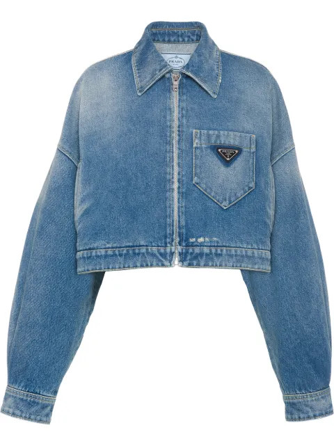 cropped organic denim jacket | Farfetch (US)