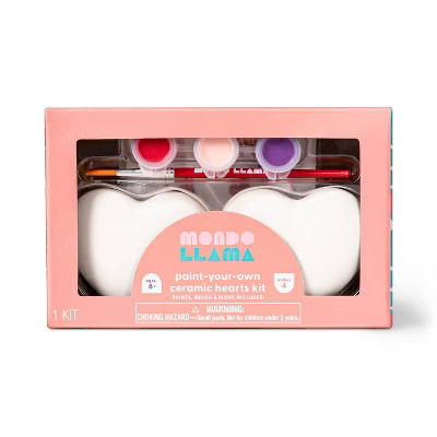 Paint-Your-Own Valentine's Day Ceramic Hearts - Mondo Llama™ | Target