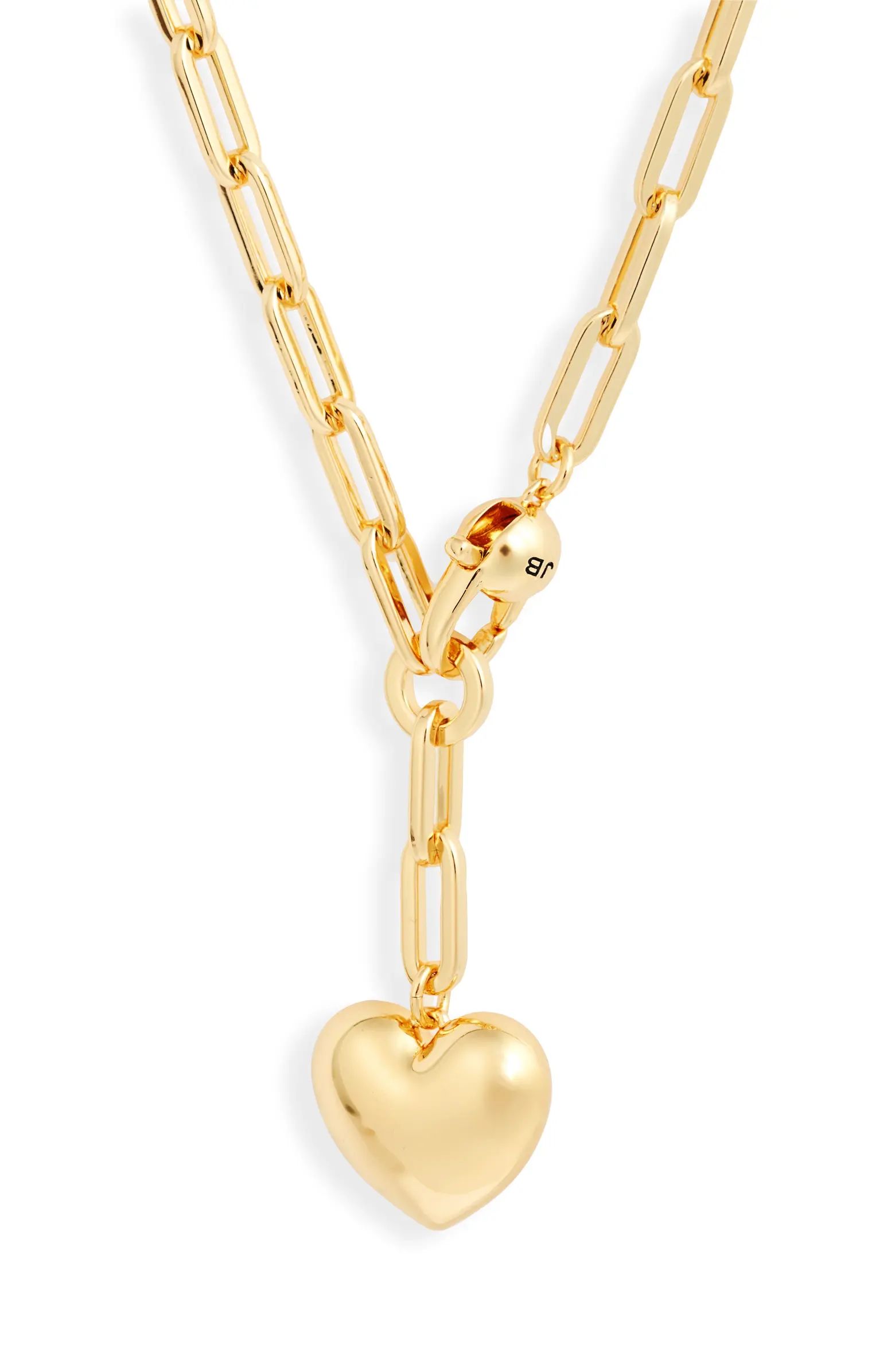 Puffy Heart Charm Paper Clip Chain Necklace | Nordstrom