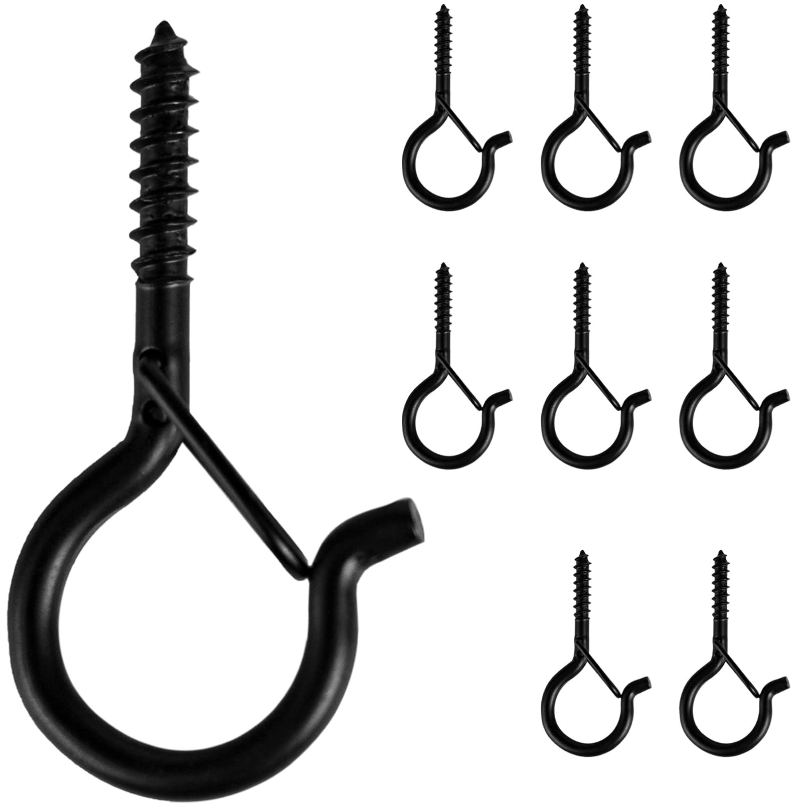 8 PCS Q-Hanger, Screw Hooks for Outdoor String Lights - Ceiling Hooks for Hanging Plants Wind Chimes, Safety Buckle Design, Windproof, 2.2 Inches | Amazon (US)