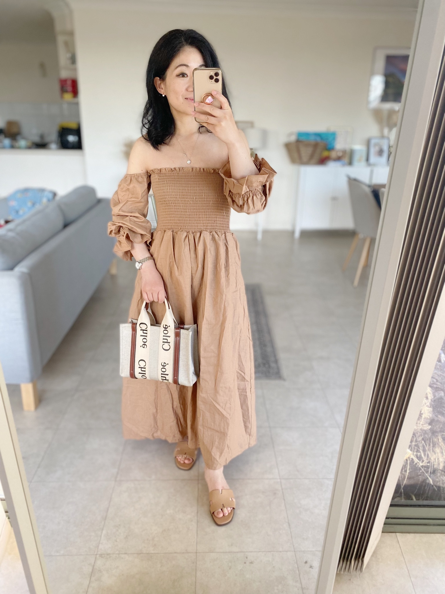 Looking forward to Spring to wear this dress out! One of my new dresses that I’m excited about from my recent Petal&Pup dress haul. 

Wearing usual size in XS. Lots of 5 star reviews on their website from other ladies. Looks like it’s bump friendly dress and popular outfit for maternity shoots or baby shower. Comfortable linen material with pockets. 

This neutral colour way is currently on sale, and I’ll be keeping an eye out for any upcoming 20% discounts sitewide to get the stripey white version too later on!

Linked Chloe small woody tote from two sites - use code SUMMER15 to get 15% off selected items (including Chloe) for the first link, or if you don’t mind having to pay delivery/returns fee then the second link has slightly better price. 

Sandals are a nice summer flat that is leather upper and leather lining. Comes in neutral colours that will go with virtually any outfit. Also on sale! 

#LTKaustralia #LTKsalealert #LTKbump