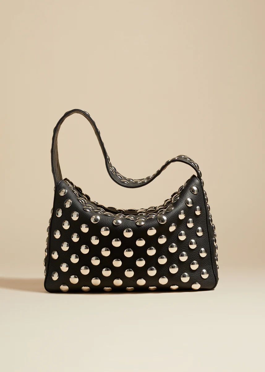 The Elena Bag in Black Leather with Studs | Khaite