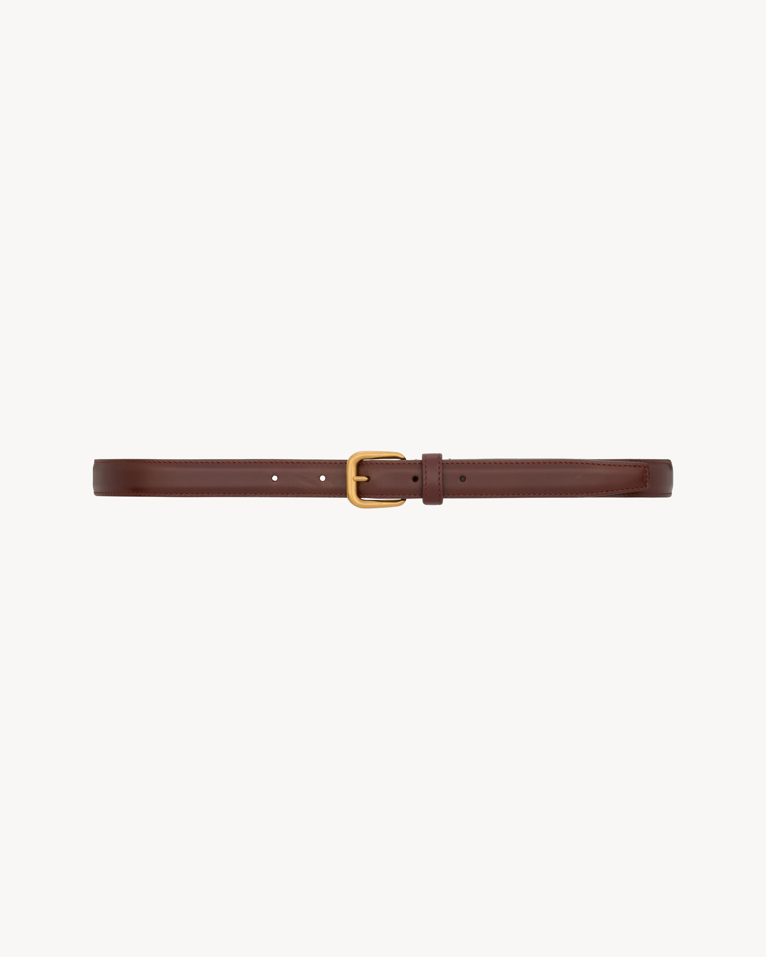 Saint Laurent Rectangular Buckle Thin Belt In Aged Leather - Amber - Women - 95 | Saint Laurent Inc. (Global)