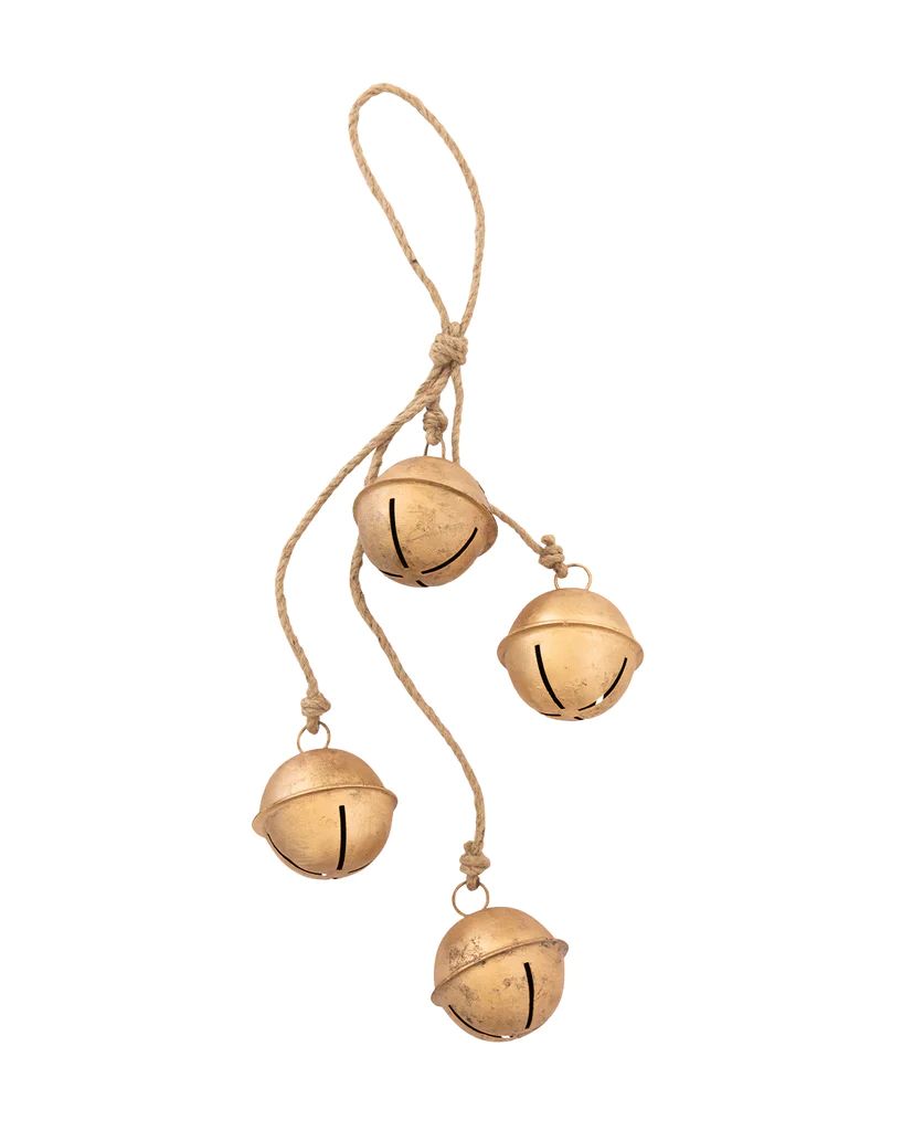 Rustic Brass Bells & Jute Doorhanger | McGee & Co.