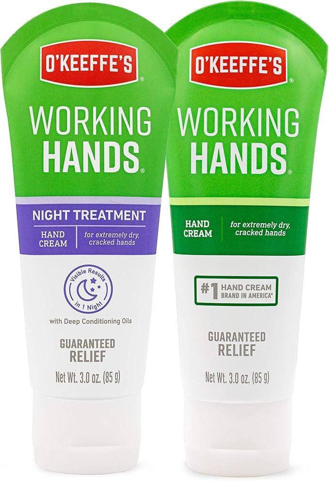 O'Keeffe's Working Hands Hand Cream, 3 Oz Tube and Night Treatment Hand Cream, White, 103002 | Amazon (US)