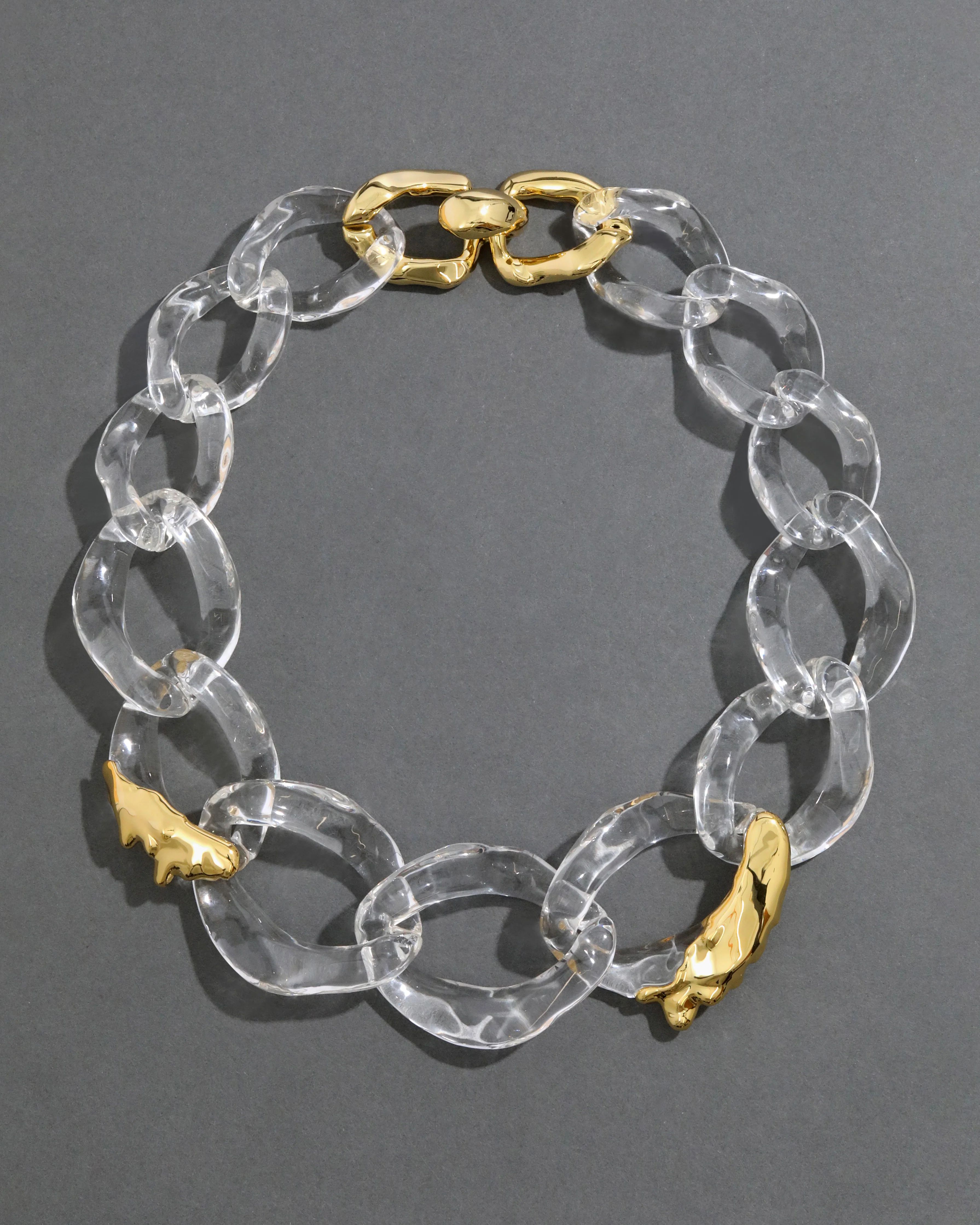 Clear Lucite Molten X Large Link Necklace | ALEXIS BITTAR | Alexis Bittar