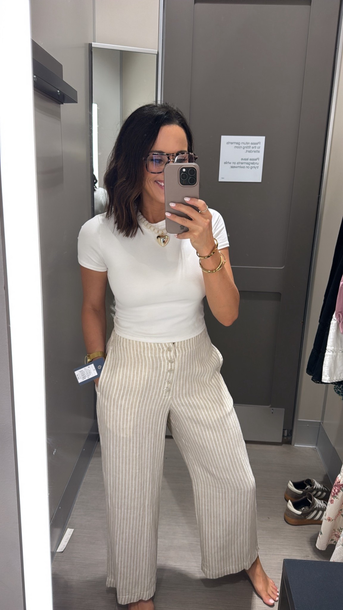 Target linen striped pull-on pants are SO good for spring & summer 🤍

These lightweight linen blend pants are breathable, comfy, and the easiest throw-on piece for busy mom days. The vertical stripe is super flattering and they have a relaxed wide-leg fit that looks elevated but still feels like loungewear.

Perfect for:
• school drop off outfits
• vacation outfits
• spring brunch looks
• casual workwear
• everyday mom style

I’m wearing a size small for reference. True to size with a comfy elastic waistband.

#LTKPetite #LTKmomlife #LTKOver40