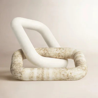 Romo 10" Marble 2-Link Sculpture Decor - Contemporary Abstract White and Onyx Decorative Table Accent for Unique Home or Office Decor - Bookshelf, Des | Wayfair North America