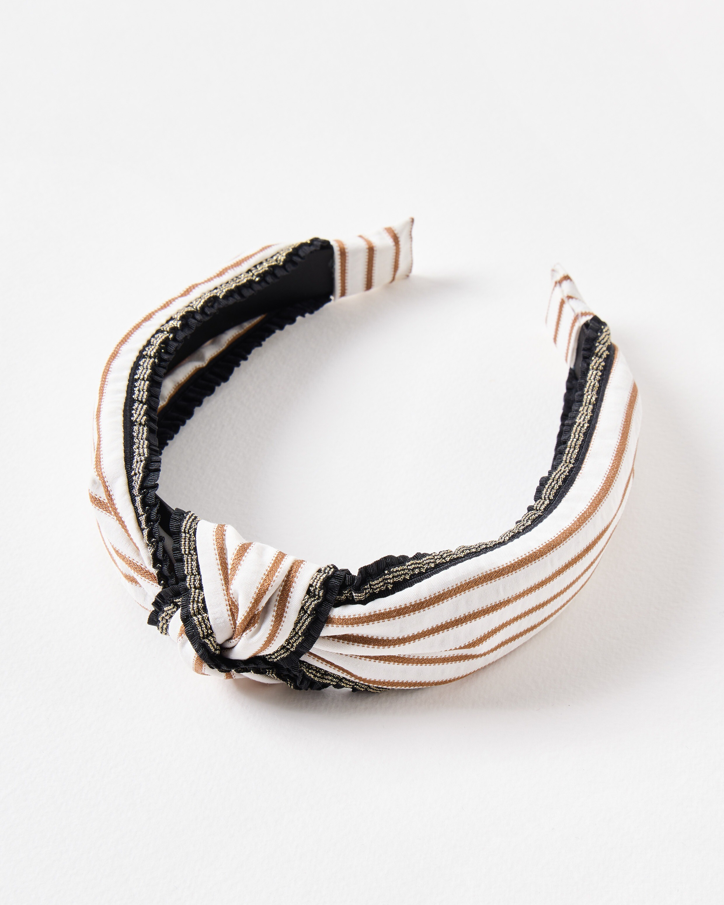 Lacey Stripe Frill Edge Knot Headband | Oliver Bonas | Oliver Bonas (Global)