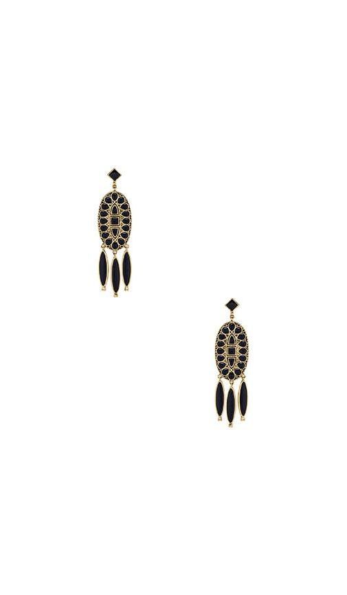 House of Harlow Howl Feather Earrings in Metallic Gold | Revolve Clothing (Global)