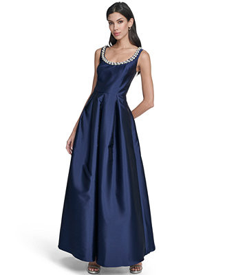 Women's Sleeveless Scoop Neck Ball Gown | Macy's