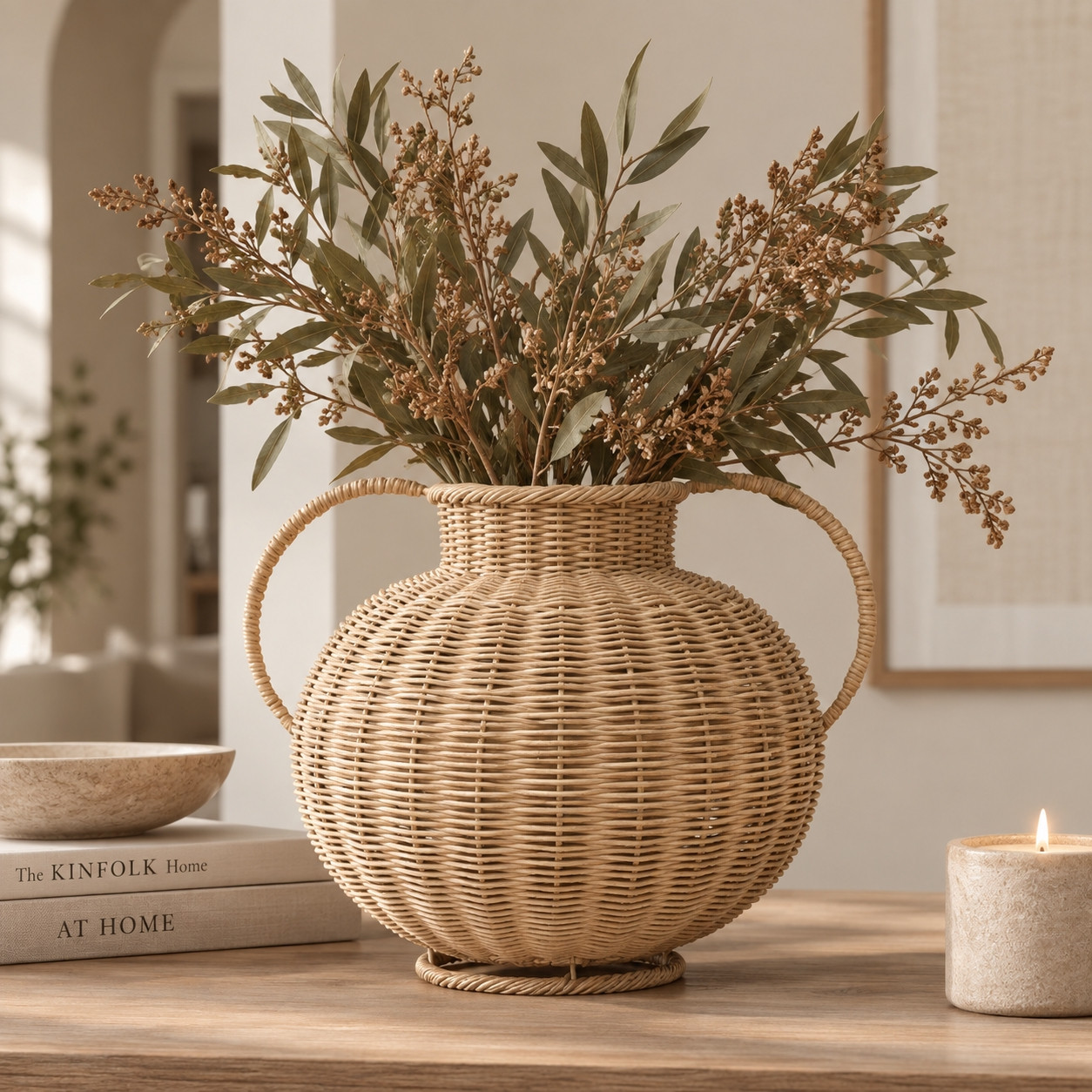 Fall decorating is getting a little more beautiful 🍂🤎 This rattan vase adds the perfect warm, natural texture to a fall home and I love how effortlessly it mixes with neutral decor.

#FallDecor #FallHomeDecor #RattanDecor #HomeDecor #NeutralHome #HomeStyling #FallHome #CozyHome #InteriorDesign #HomeInspiration

#LTKSeasonal #LTKHome #LTKmomlife