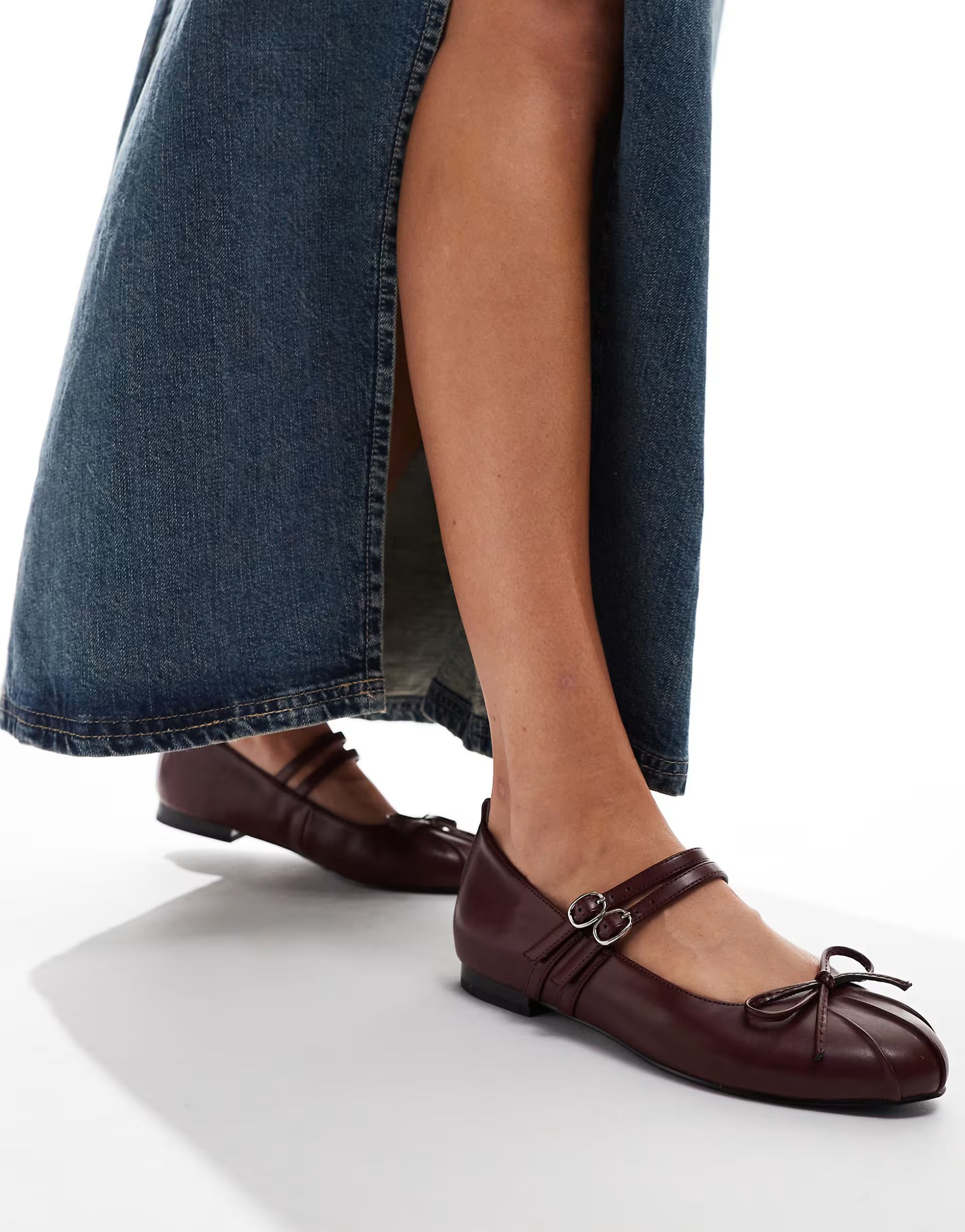 RAID Idol mary jane ballet flats in burgundy | ASOS (Global)