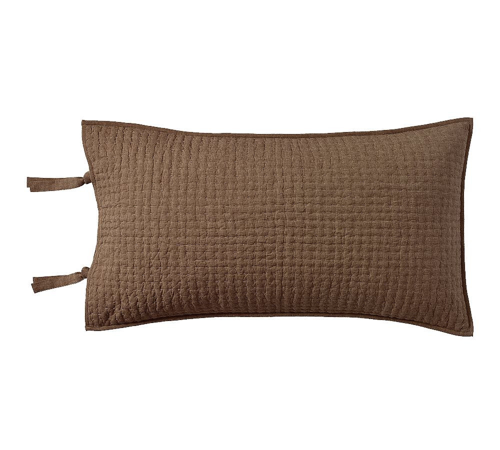 Pick-Stitch Handcrafted Cotton Linen Quilted Sham | Pottery Barn (US)