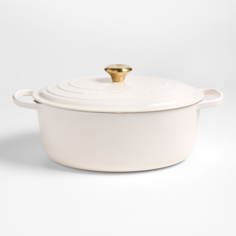Le Creuset Signature 8-Qt. Cream Enameled Cast Iron Oval Dutch Oven + Reviews | Crate & Barrel | Crate & Barrel