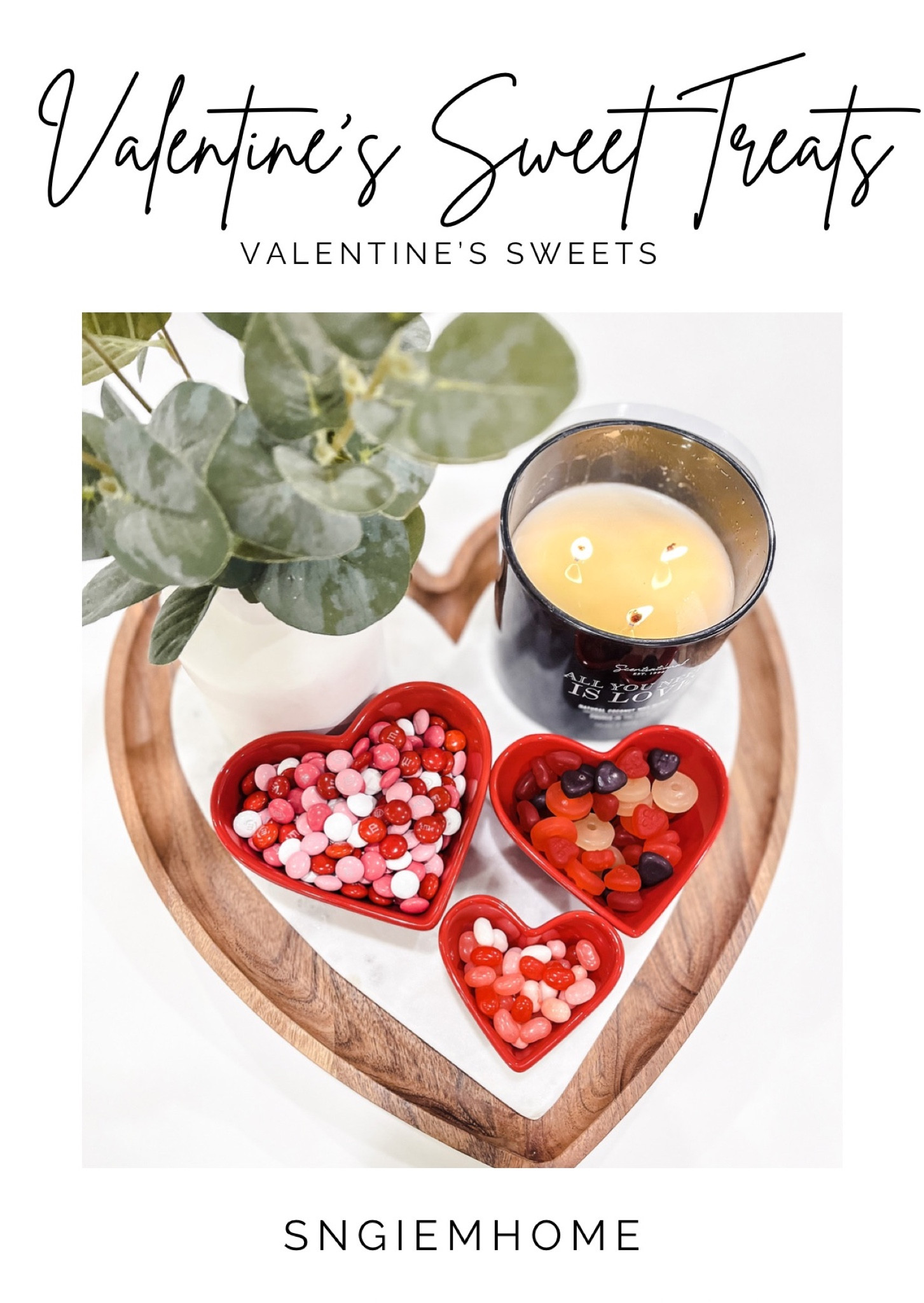 Mini treats filled in red ceramic hearts on layered wood and marble heart boards. #LTKValentines

#LTKstyletip #LTKhome #LTKFind