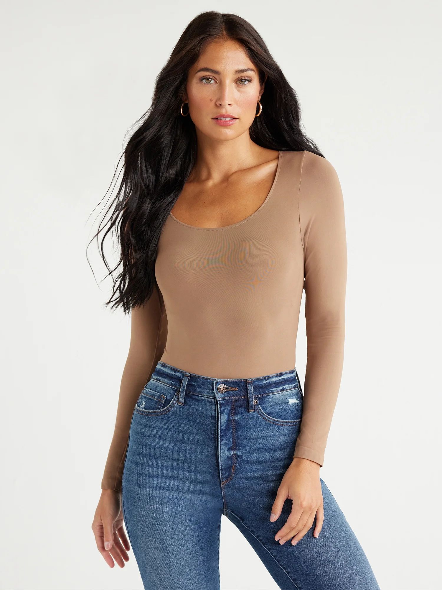 Sofia Jeans Women's Seamlessly Smoothing Scoop Neck Bodysuit, Sizes XS-2XL - Walmart.com | Walmart (US)