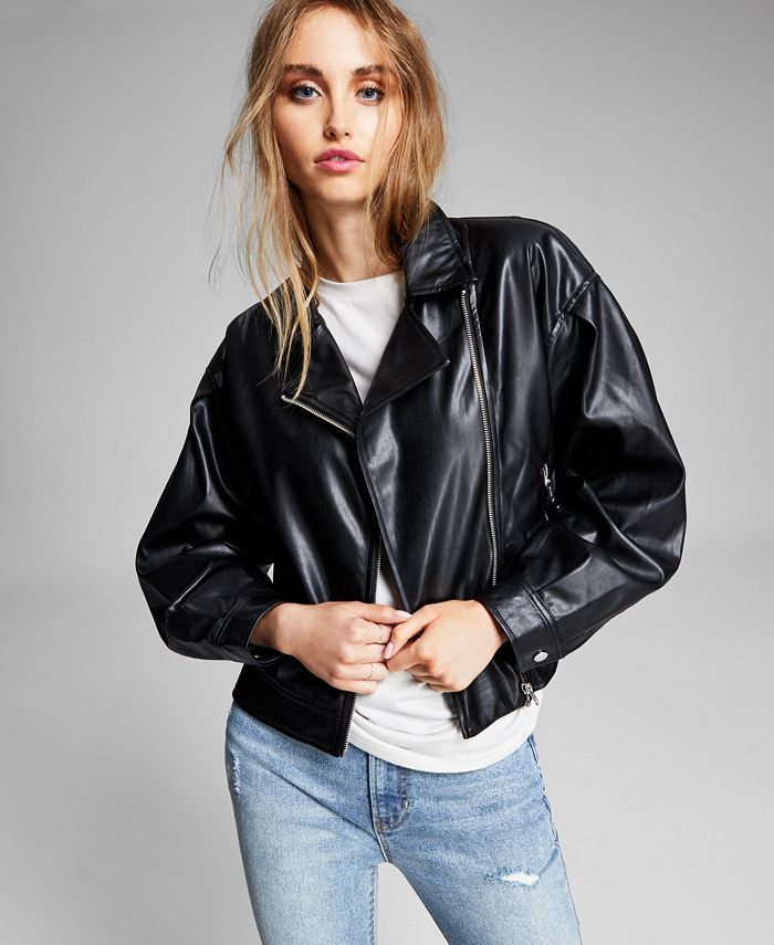 And Now This Faux-Leather Moto Jacket & Reviews - Jackets & Blazers - Women - Macy's | Macys (US)