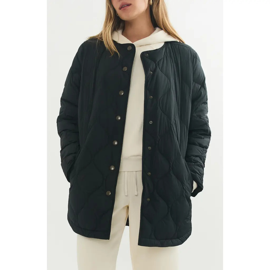 Marine Layer Calista Quilted Jacket in Black at Nordstrom, Size Medium | Nordstrom