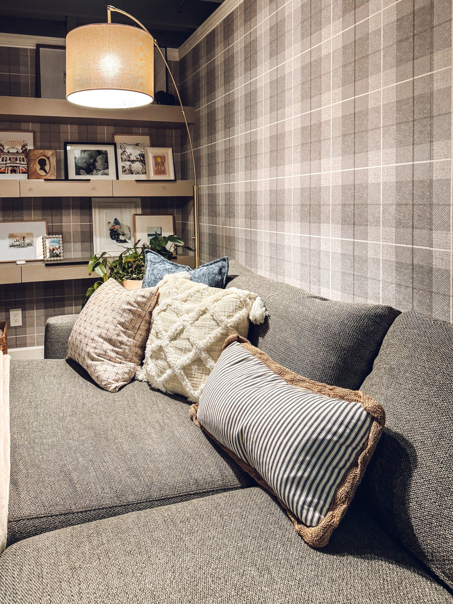 Cozy reading nook 

Plaid wallpaper, sectional couch, basement decor ideas

#LTKFindsUnder100 #LTKHome #LTKStyleTip