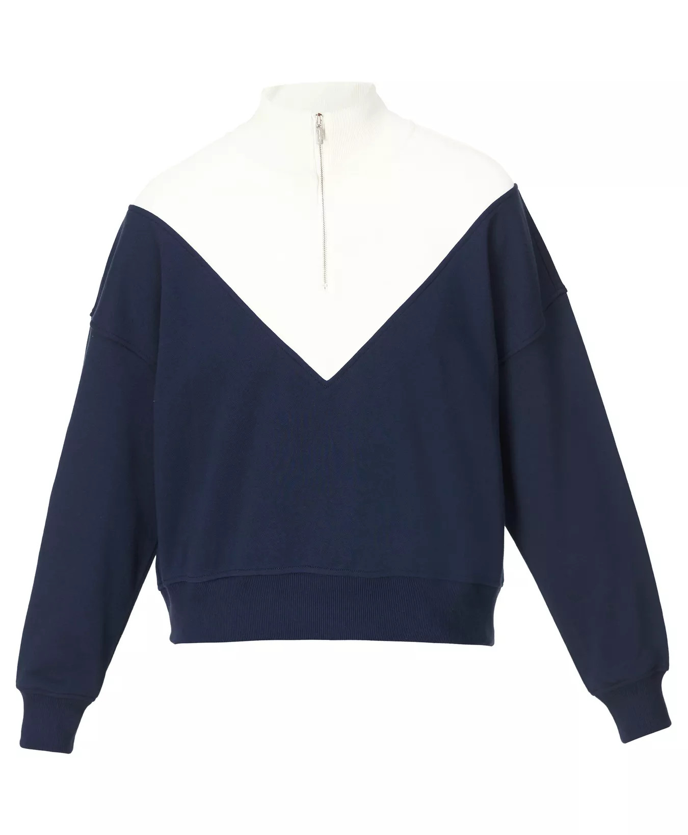Revive Crop Half Zip - Navy Blue Lily White | Women's Jumpers + Hoodies | Sweaty Betty | Sweaty Betty UK