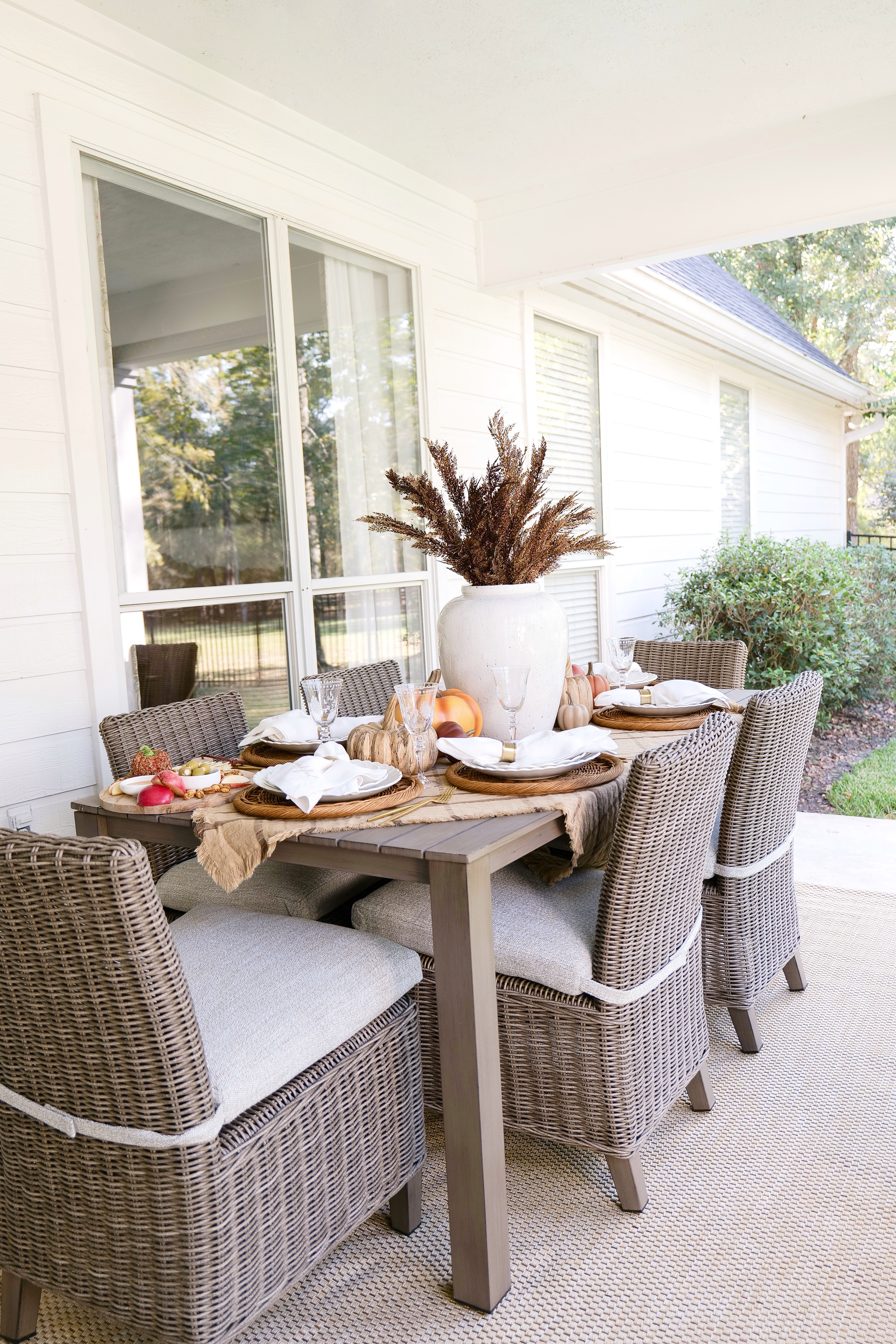 Fall outdoor table and chair set with beautiful place settings from Williams Sonoma & Grandin Road

#LTKSeasonal #LTKHoliday #LTKHome