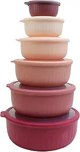 COOK WITH COLOR Prep Bowls with Lids- Wide Mixing Bowls Nesting Plastic Small Mixing Bowl Set wit... | Amazon (US)