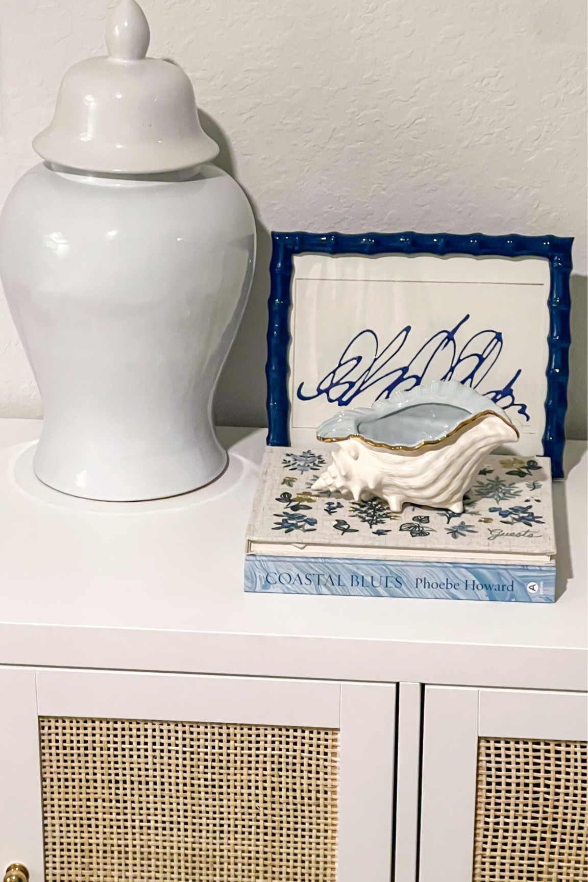 Blue and white home decor; coffee table 

#LTKhome #LTKsalealert #LTKunder100