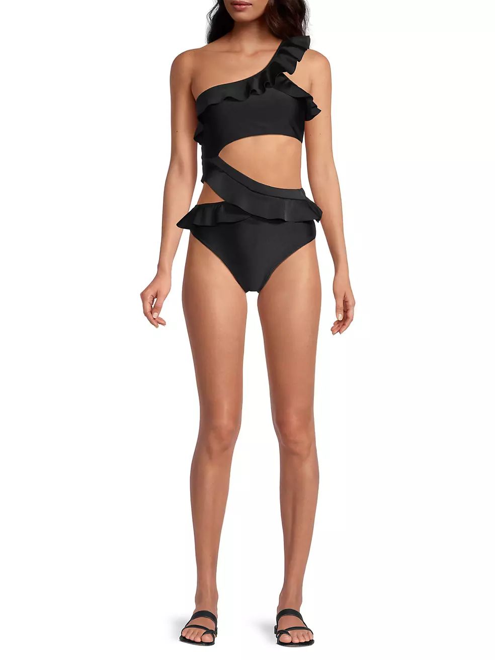Ruffle Cut-Out One-Piece Swimsuit | Saks Fifth Avenue