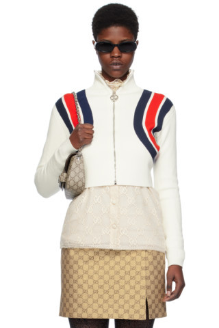 White Striped Turtleneck | SSENSE