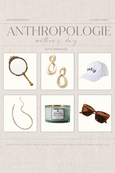 Anthropologie Mother's Day gift ideas under $50. I love this Paris baseball hat and statement earrings. 

#LTKGiftGuide #LTKfindsunder50 #LTKSeasonal