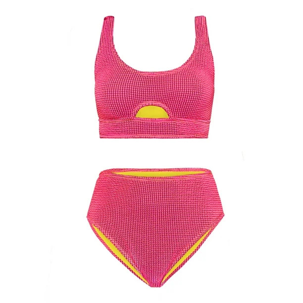 No Boundaries Juniors Multi Lurex Popcorn High Waisted Swim Bottoms | Walmart (US)